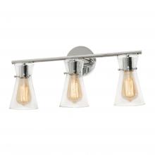 AFX Lighting, Inc. AMDV2210MBPC - Amanda 3 Light Vanity, Polished Chrome, Clear