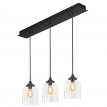 AFX Lighting, Inc. WMMP08MBBKLNR3 - William 3 Light Linear Pendant MB 120V,BK