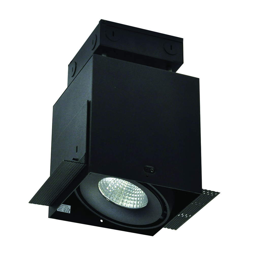 LED Trimless 1-Head MLS Housing, 30W / 2100lm per Head, 3000K, 16-Degrees Spot, Black, 120-277V