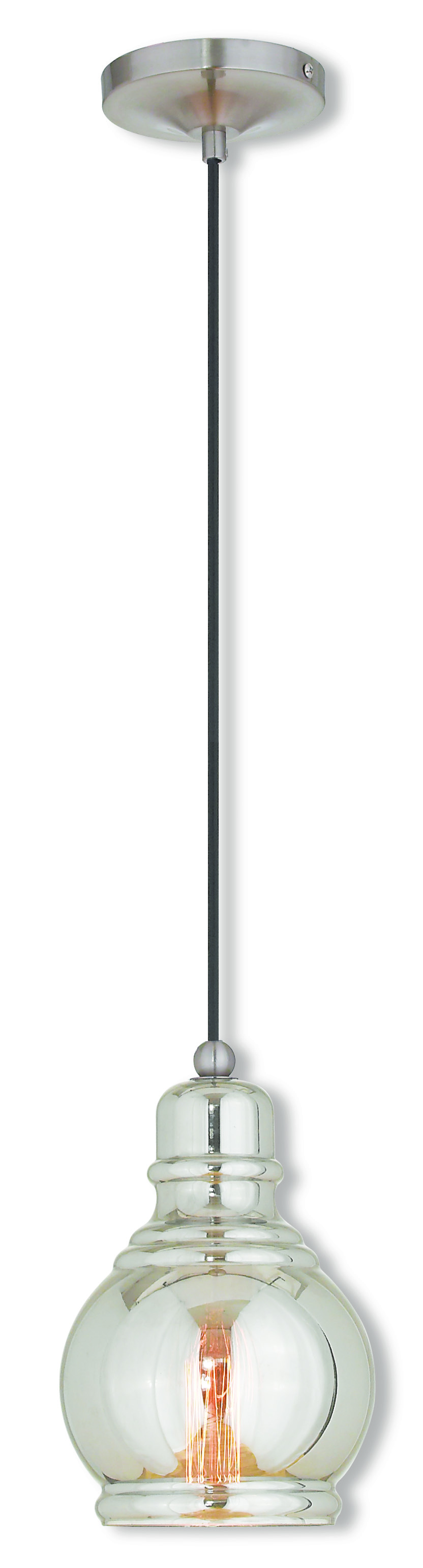 1 Light Brushed Nickel Mini Pendant