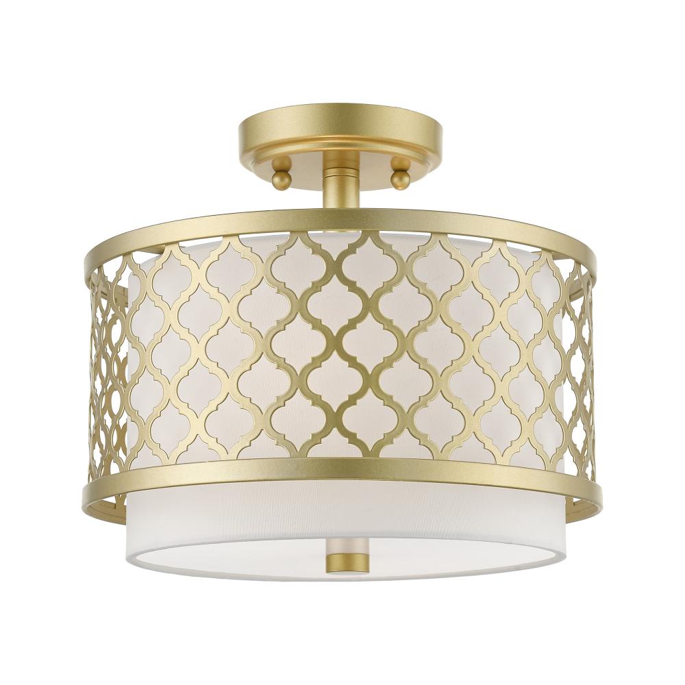 2 Light Soft Gold Small Semi-Flush