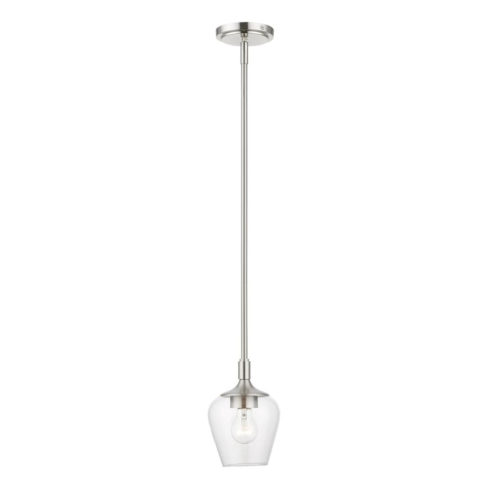 1 Light Brushed Nickel Single Pendant