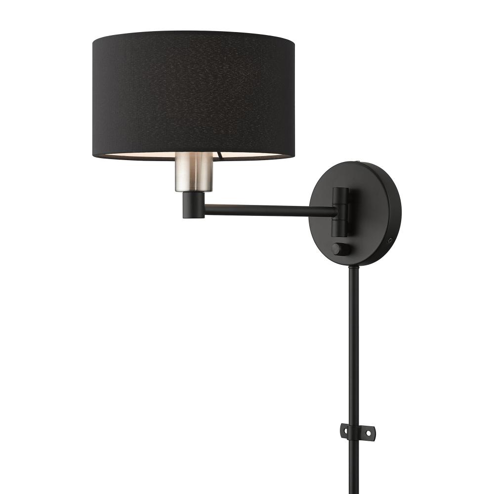 1 Light Black Swing Arm Wall Lamp