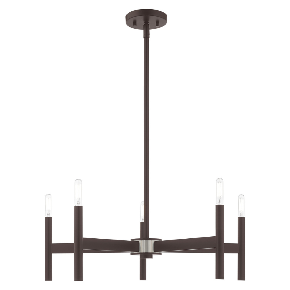 5 Lt Bronze Chandelier