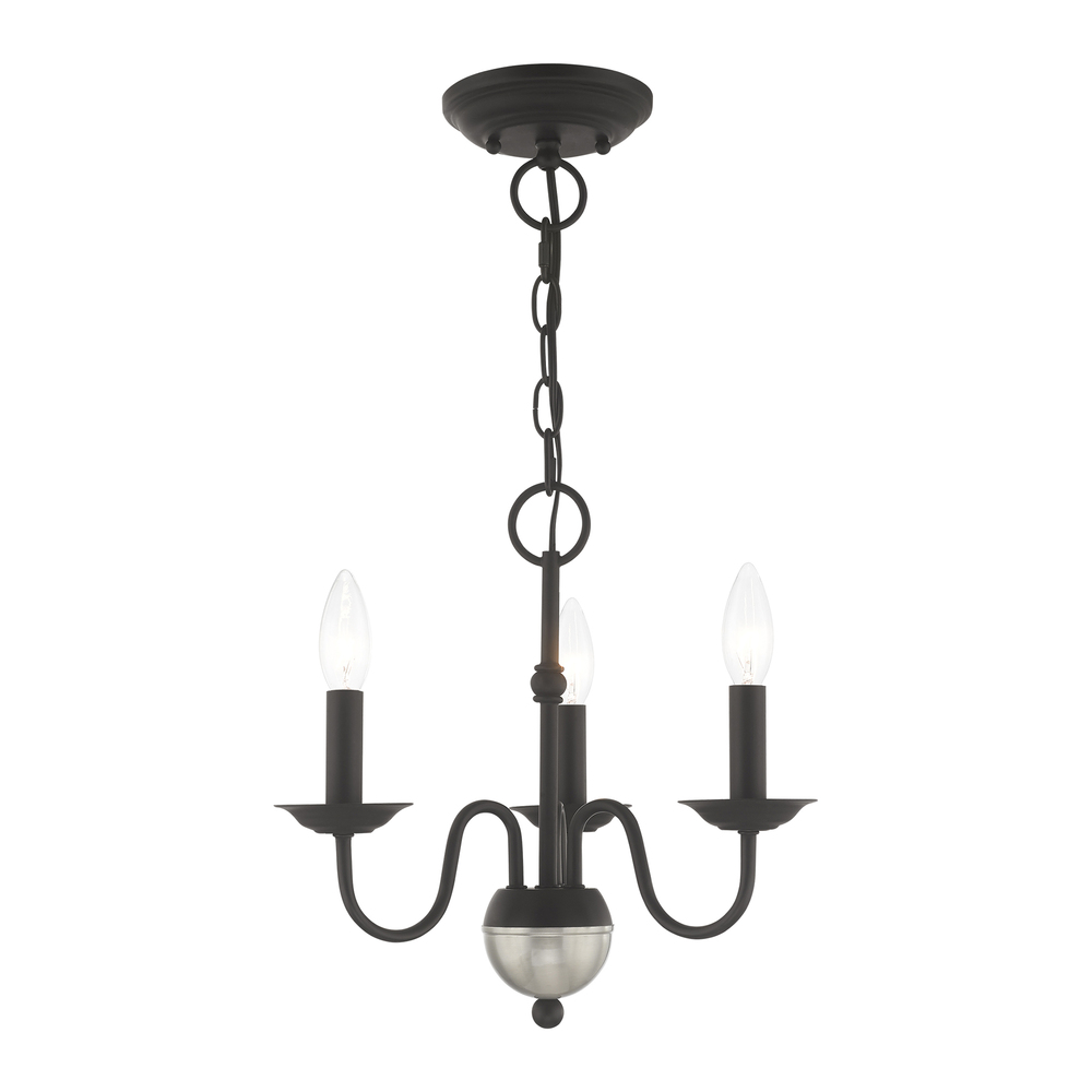 3 Lt Black Mini Chandelier