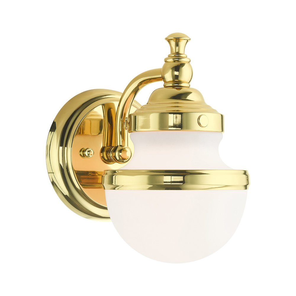 1 Lt Polished Brass Wall Sconce