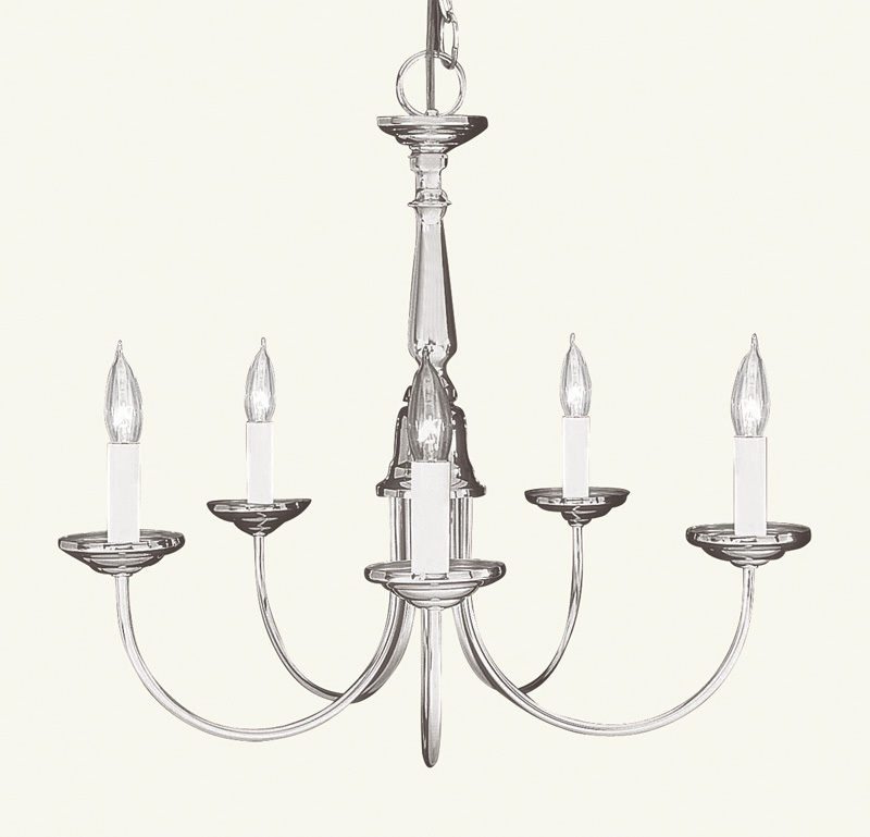 5 Light Brushed Nickel Chandelier