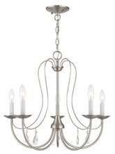 Livex Lighting 40865-91 - 5 Light Brushed Nickel Chandelier