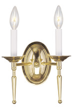 Livex Lighting 5122-02 - 2 Light Polished Brass Wall Sconce