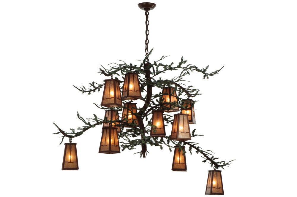 54"W Pine Branch Valley View 12 LT Chandelier