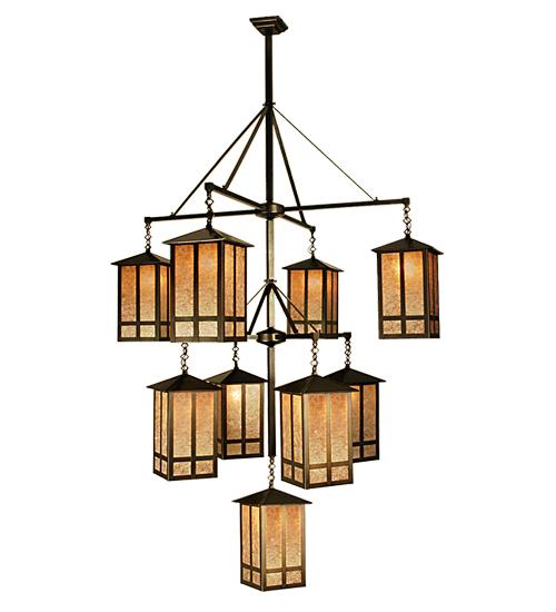 48"W Church Street 9 LT Hanging Lantern Chandelier