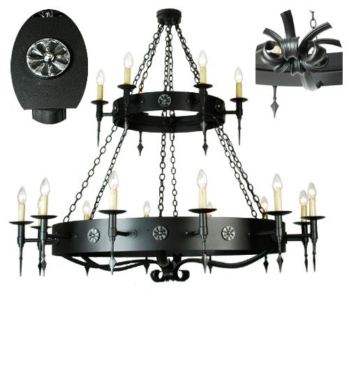 65.5"W Warwick 18 LT Two Tier Chandelier