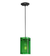 Meyda Blue 111285 - 5"Sq Metro Green Quadrato Mini Pendant