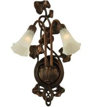 Meyda Blue 11239 - 11"W White Pond Lily 2 LT Wall Sconce