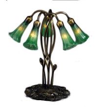 Meyda Blue 15386 - 17" High Green Tiffany Pond Lily 5 LT Accent Lamp