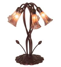 Meyda Blue 15902 - 17" High Purple Iridescent Tiffany Pond Lily 5 Light Accent Lamp