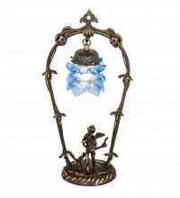 Meyda Blue 17428 - 19" High Blue Cherub With Violin Mini Lamp