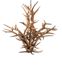 Meyda Blue 200435 - 59" Wide Antlers Elk 8 Light Chandelier