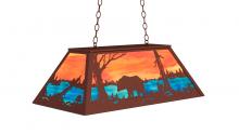 Meyda Blue 234050 - 33" Long Bear at Lake Oblong Pendant