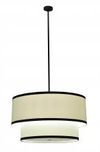 Meyda Blue 243366 - 36" Wide Cilindro 2 Tier Textrene Pendant