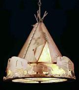 Meyda Blue 50150 - 20"W Teepee w/ Buffalo Pendant