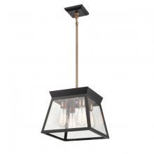 Artcraft AC11851BK - Lucian 4 Light Chandelier 12" Diameter Black and Brushed Brass