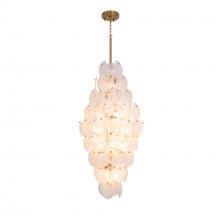 Artcraft AC12219BR - Lily 15 Light Chandelier, Brushed Brass with Wispy White Murano Style Glass