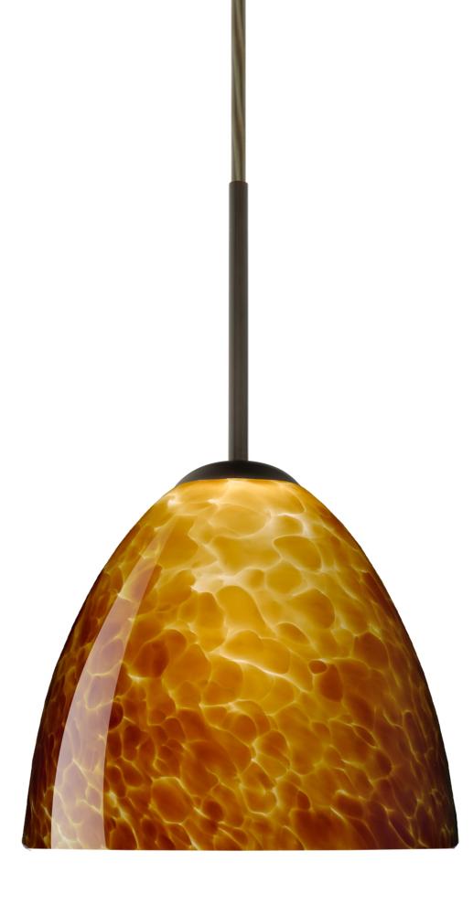 Besa Sasha LED Pendant 1Bt Amber Cloud Bronze 1x9W LED