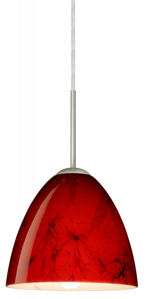 Besa Vila LED Pendant Magma Satin Nickel 1x9W LED