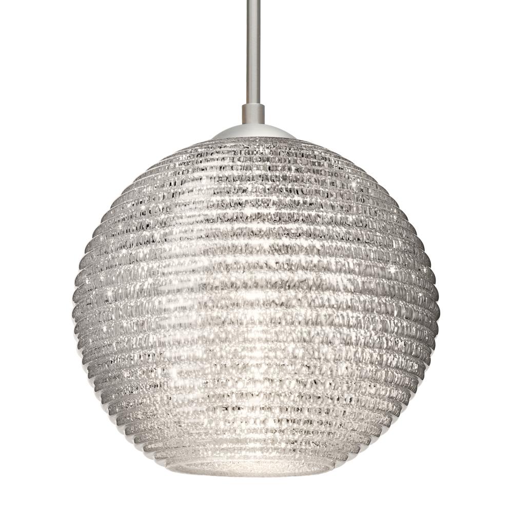 Besa Kristall 8 Pendant Satin Nickel Glitter 1x75W Medium Base, 15Ft. Cord