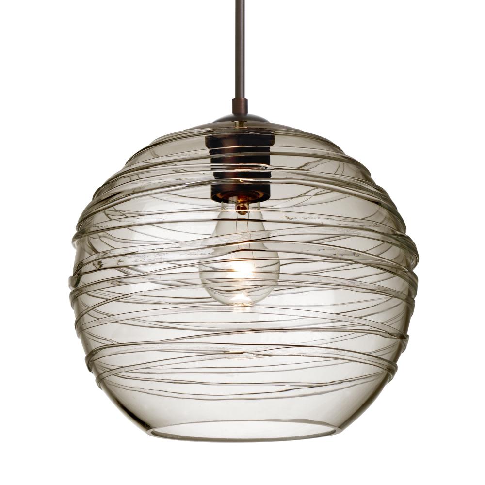 Besa Wave 10 Pendant Bronze Smoke 1x60W Medium Base, 15Ft. Cord