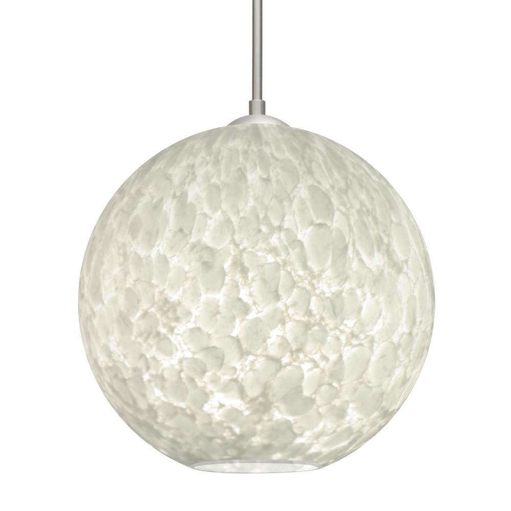 Besa Coco 12 Pendant, Carrera, Satin Nickel Finish, 1x9W LED, 15Ft. Cord