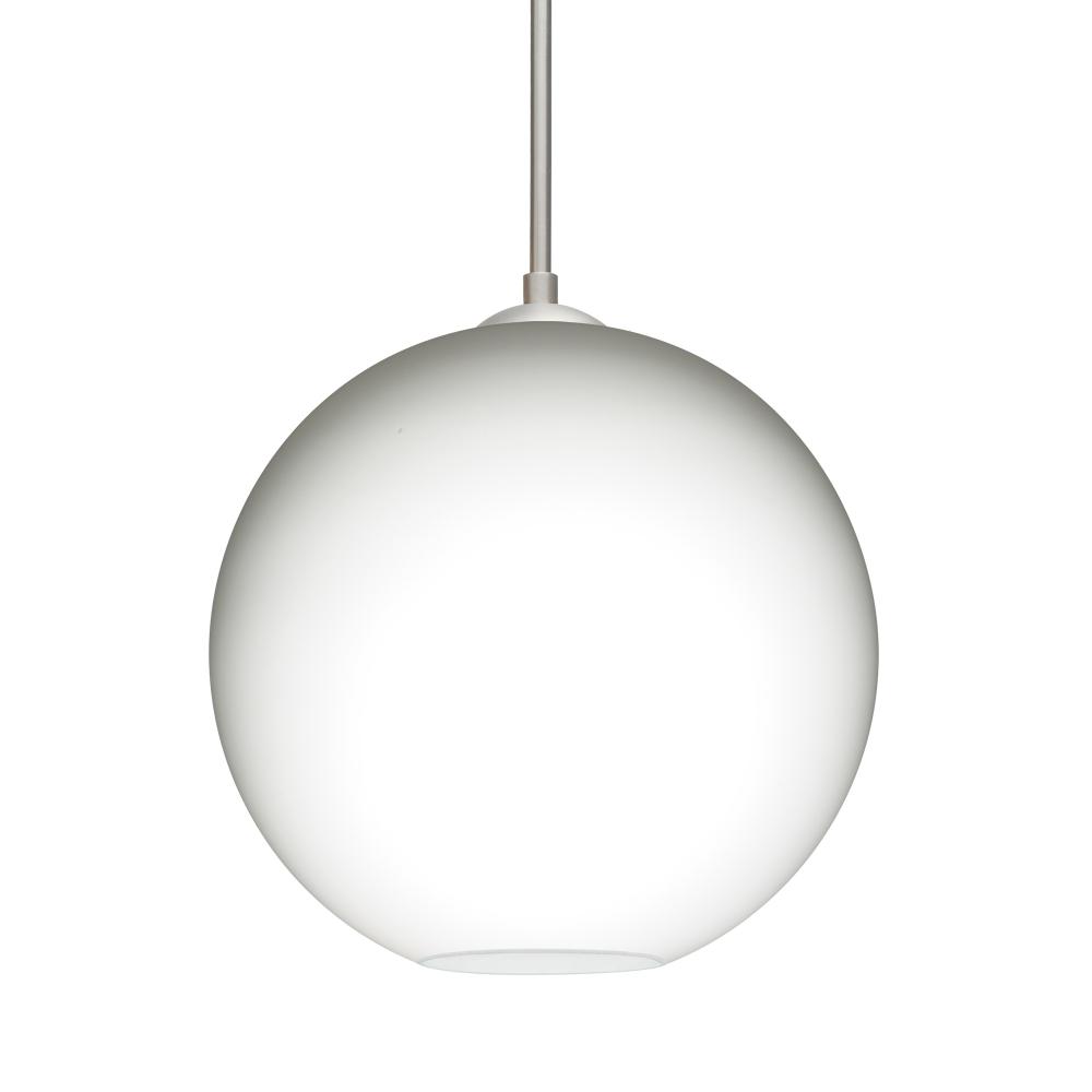 Besa Coco 8 Pendant, Opal Matte, Satin Nickel Finish, 1x9W LED, 15Ft. Cord