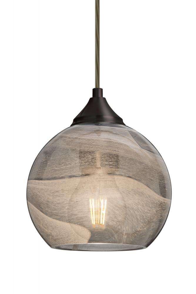 Besa, Jilly Cord Pendant, Vapor Smoke, Bronze Finish, 1x5W LED Filament, 15Ft. Cord