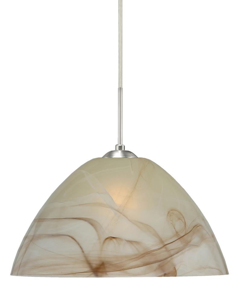 Besa Tessa LED Pendant Mocha Satin Nickel 1x9W LED