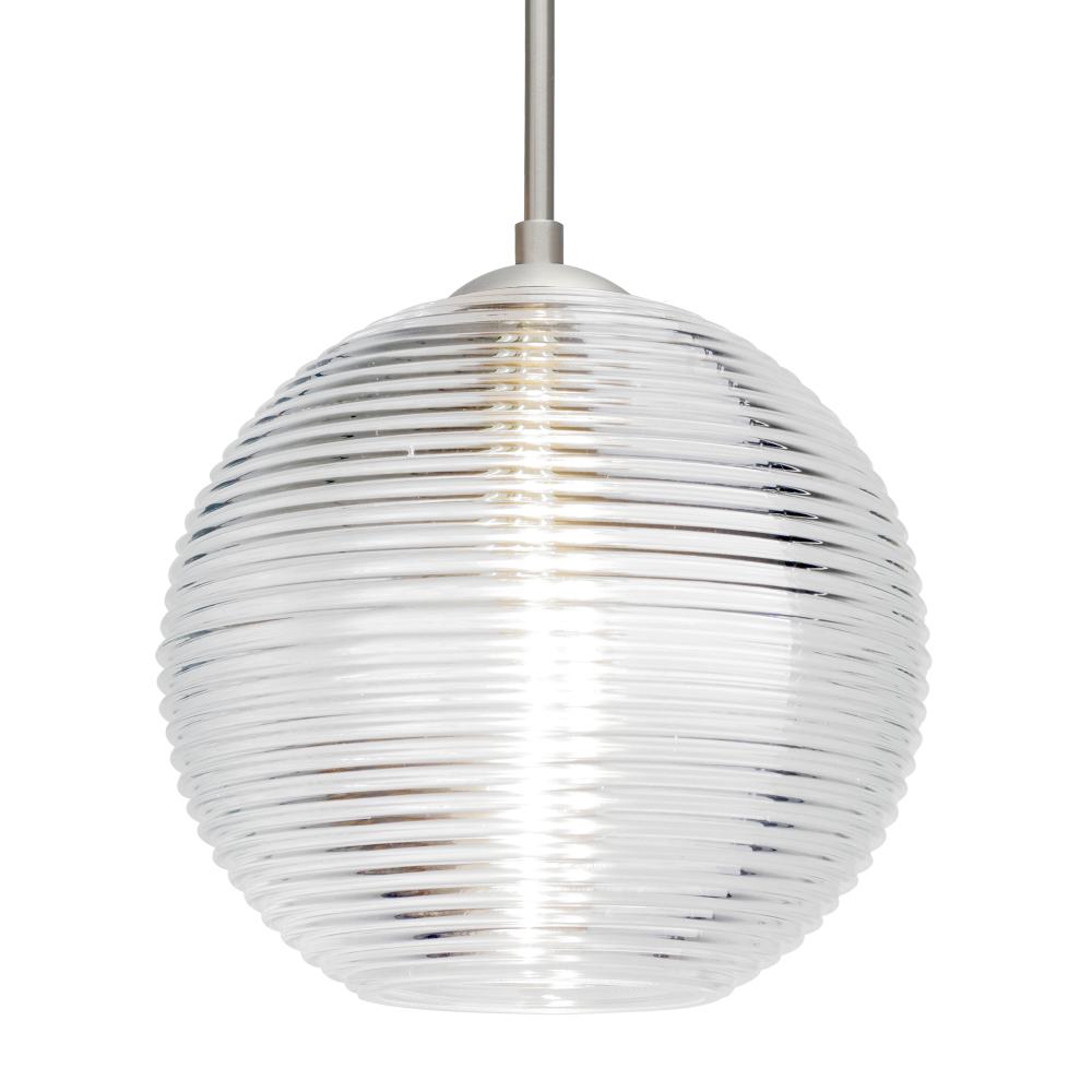 Besa Kristall 8 Pendant Satin Nickel Clear 1x75W Medium Base, 15Ft. Cord