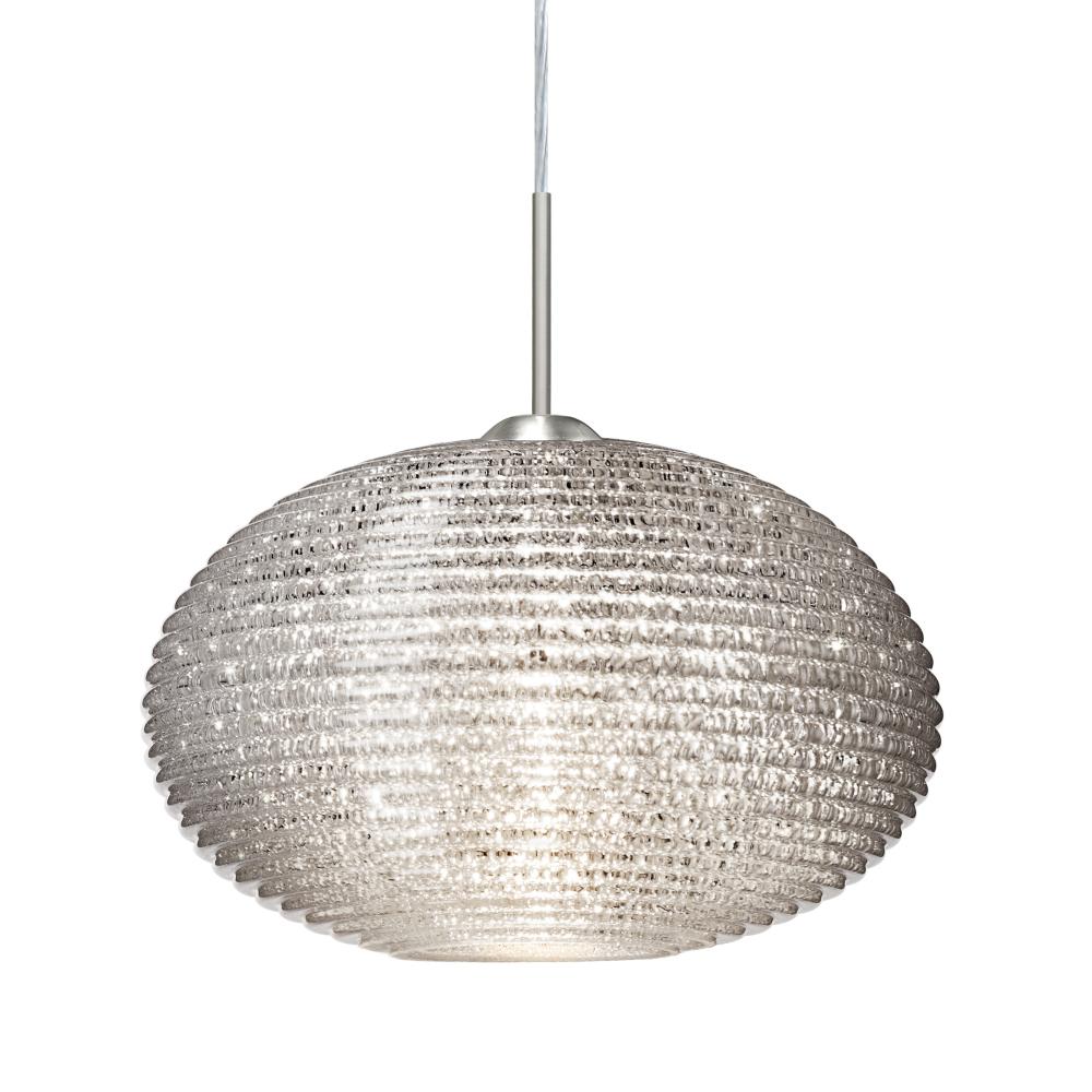 Besa Pendant Pape 10 Satin Nickel Glitter 1x75W Medium Base, 15Ft. Cord