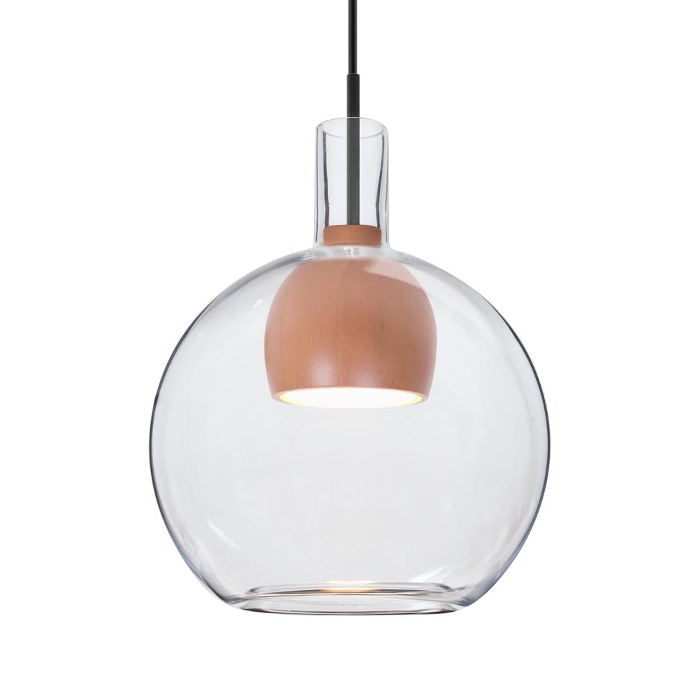 Besa, Benji Cord Pendant, Clear/Medium, Black Finish, 1x9W LED