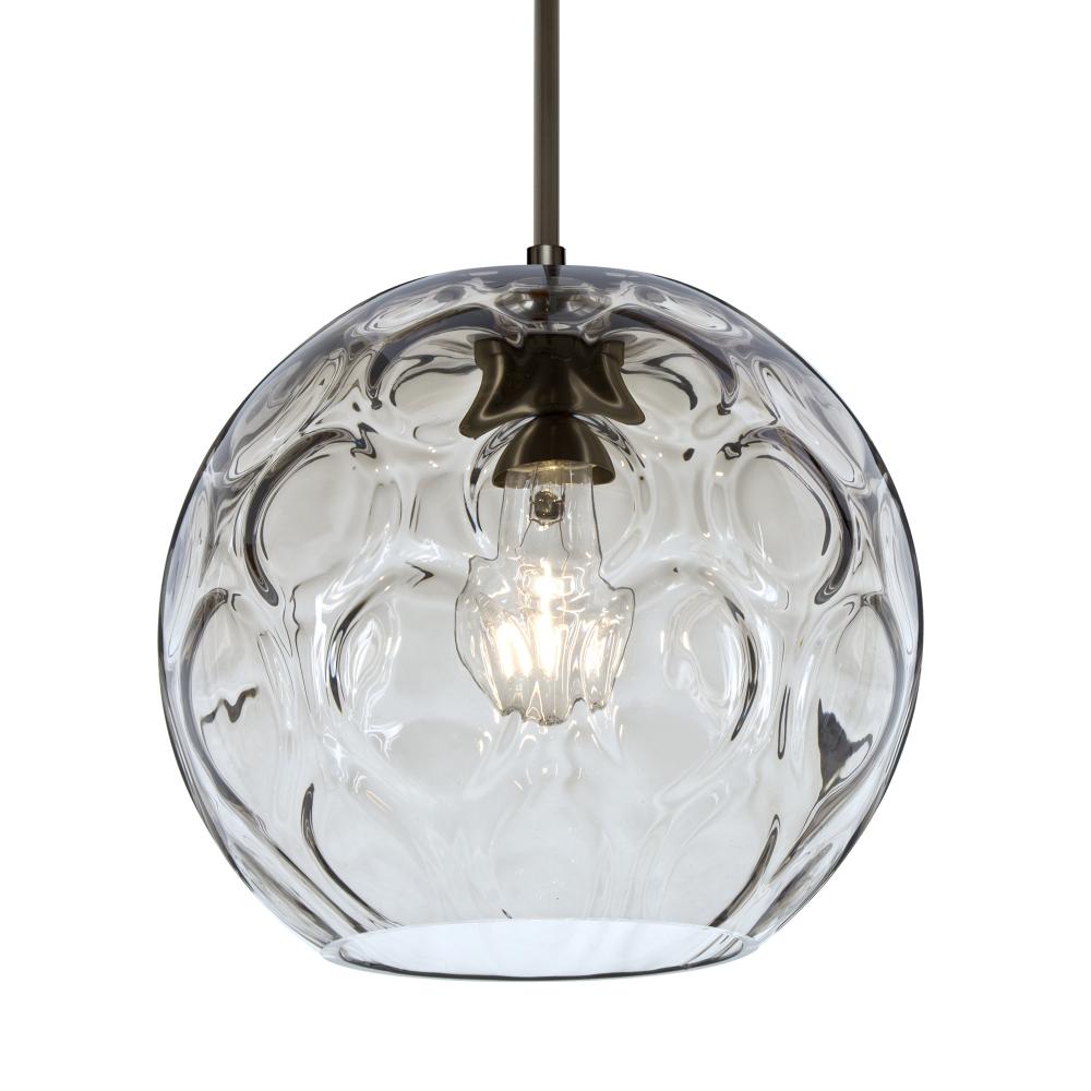 Besa Bombay Cord Pendant, Clear, Bronze Finish, 1x60W Medium Base, 15Ft. Cord