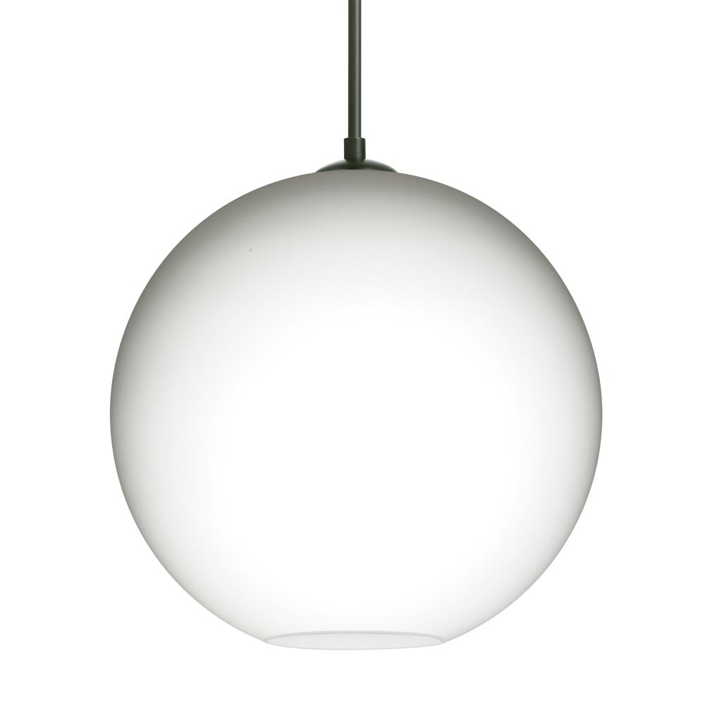 Besa Coco 12 Pendant, Opal Matte, Black Finish, 1x60W MAX E26 Base