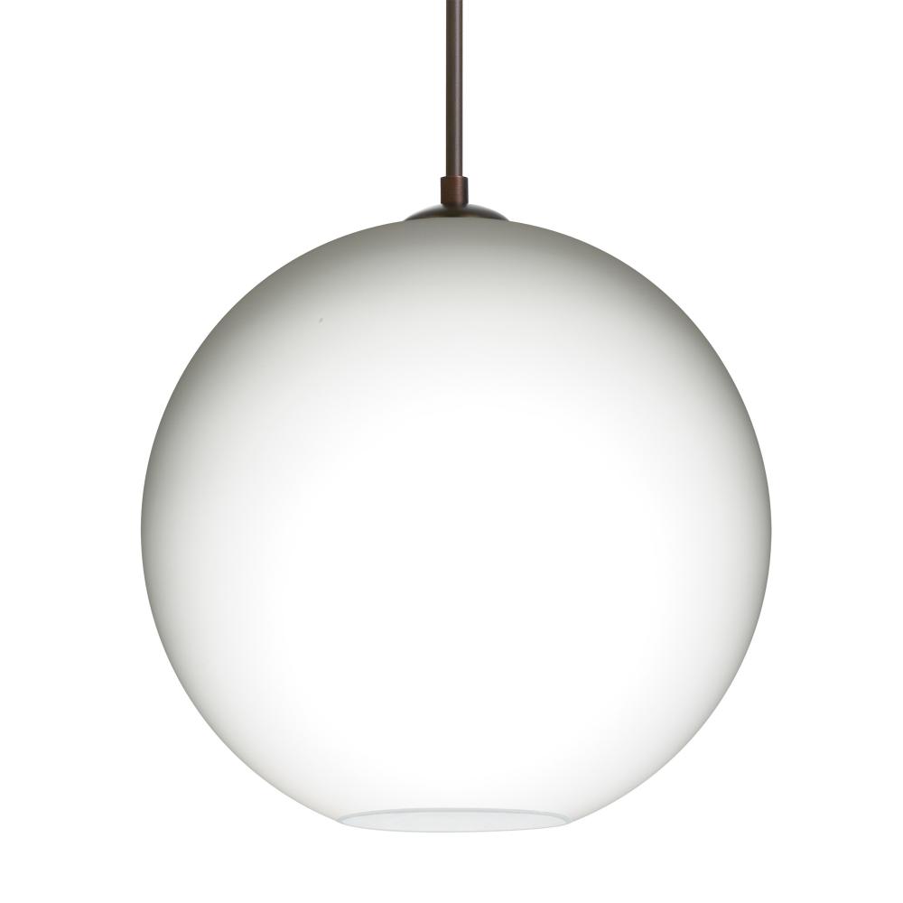 Besa Coco 12 Pendant, Opal Matte, Bronze Finish, 1x9W LED, 15Ft. Cord