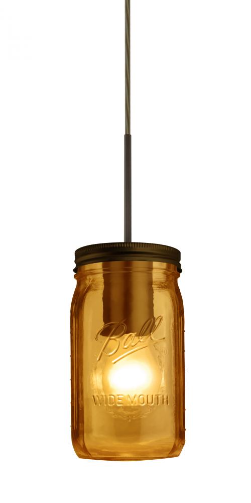 Besa Pendant Milo 4 Bronze Amber 1x40W Medium Base A15