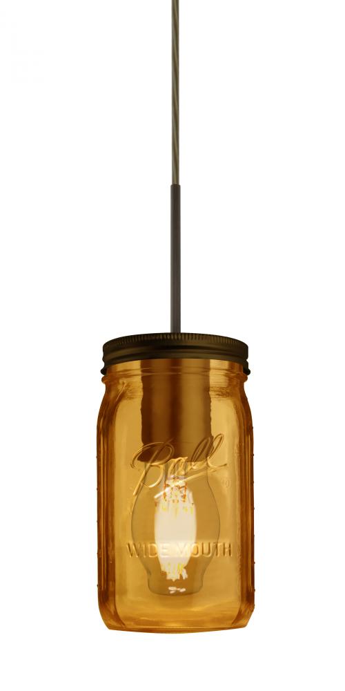 Besa Pendant Milo 4 Bronze Amber 1x5W LED Filament