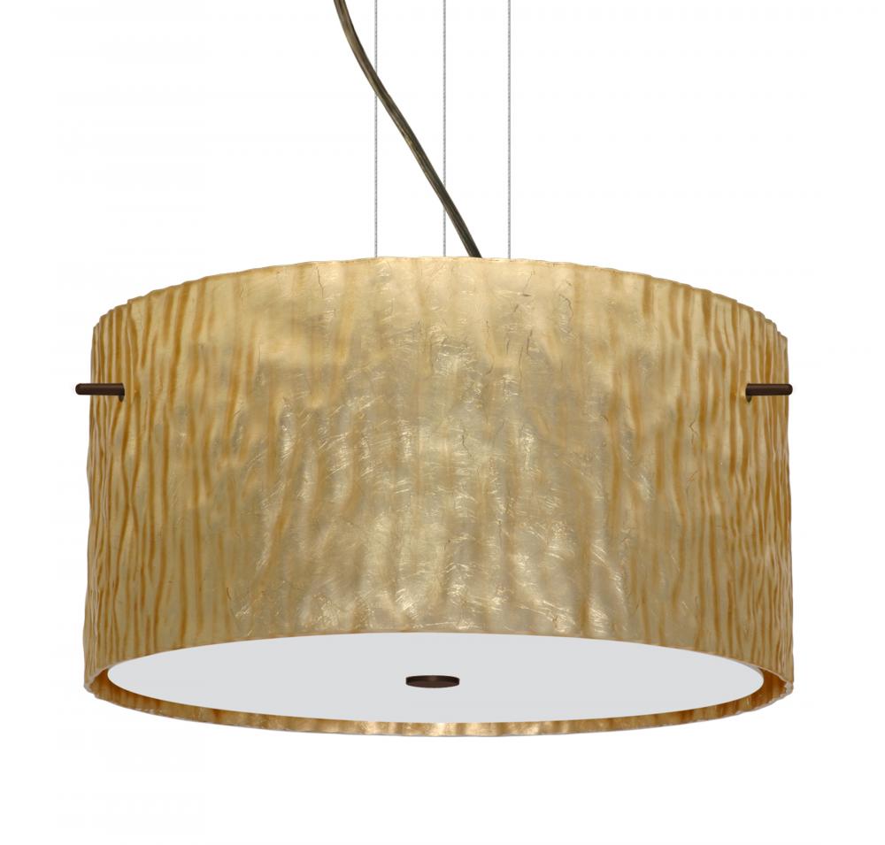 Besa Tamburo 16 Pendant Stone Gold Foil Bronze 3x11W LED