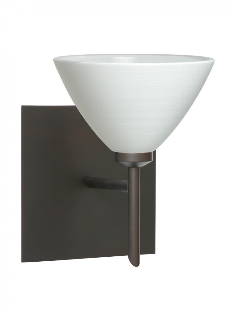 Besa Wall With SQ Canopy Domi Bronze Chalk 1x5W LED