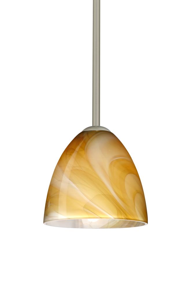 Besa Vila LED Pendant Honey Satin Nickel 1x9W LED