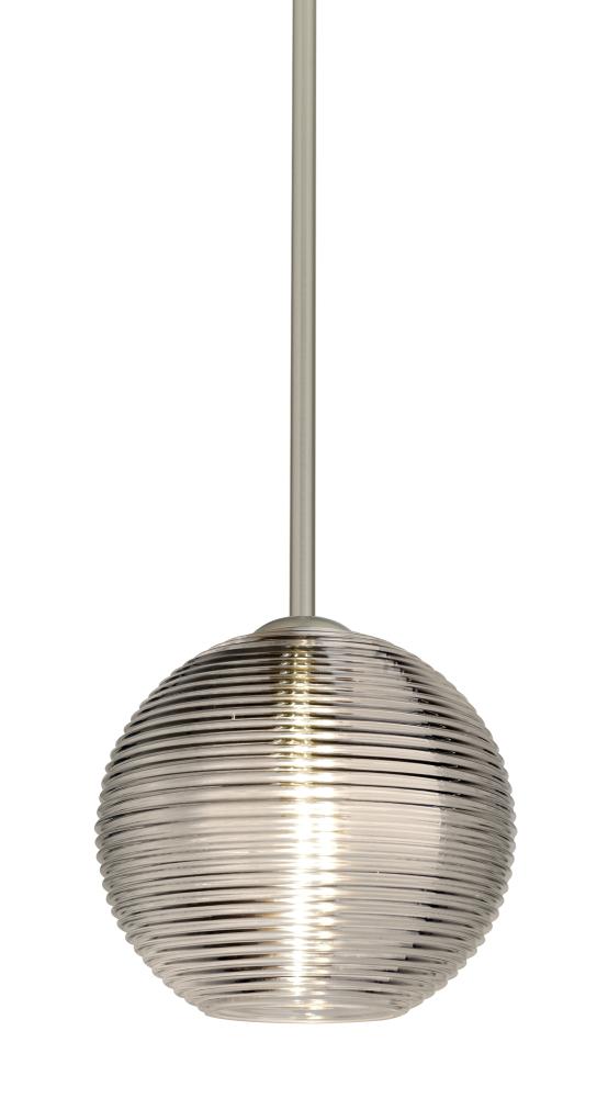 Besa Stem Kristall 8 Pendant Satin Nickel Smoke 1x75W Medium Base