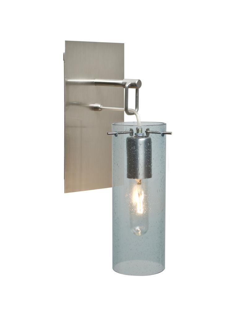 Besa Juni 10 Wall Pendant, Blue Bubble, Satin Nickel Finish, 1x60W Medium Base