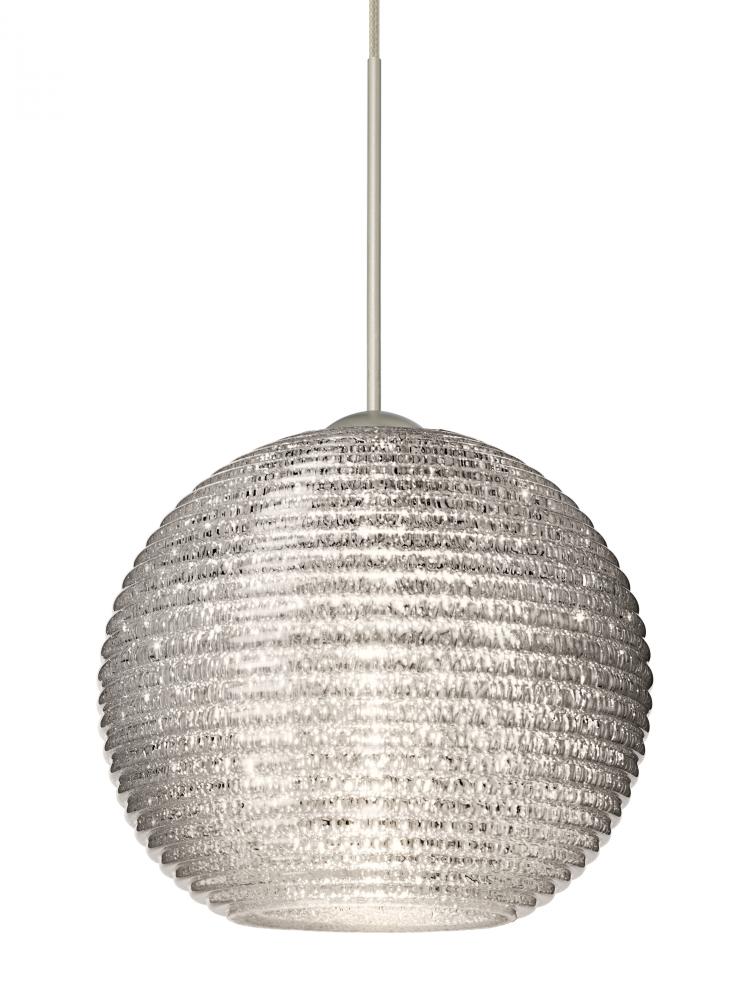 Besa Pendant Kristall 6 Satin Nickel Glitter 1x35W Halogen, 15Ft. Cord