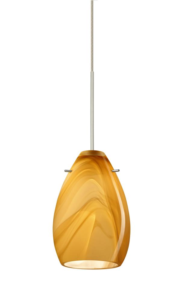 Besa Pendant Pera 6 Satin Nickel Honey 1x5W LED